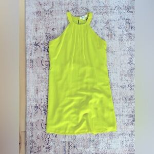 Norah womens high neck mini dress size small lime green